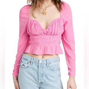 Free people pink long sleeve top